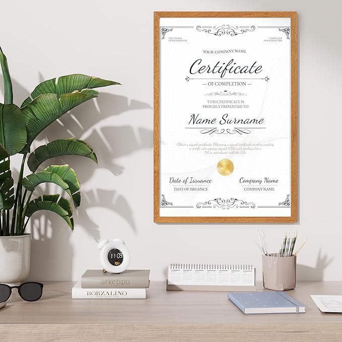 Axeman 16x24 Frame With Mat for 12x18 - Solid Teak Wood 16x24 Poster Frame With Tempered Glass, 16 x 24 Picture Frame for, 16 by 24 Wood Frame for Home Decor, Hanging Hardware included, Natural Teak