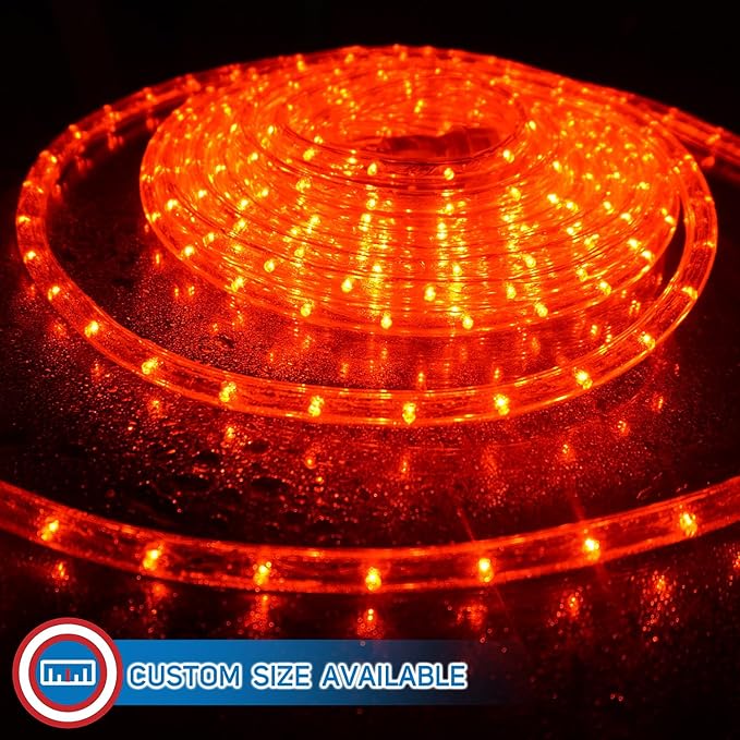 Russell Decor LED Rope Lights for Valentine's Day Holiday Party Wedding Seasonal Christmas Decoration Super Bright and Flexible Lights (Red, 30ft)