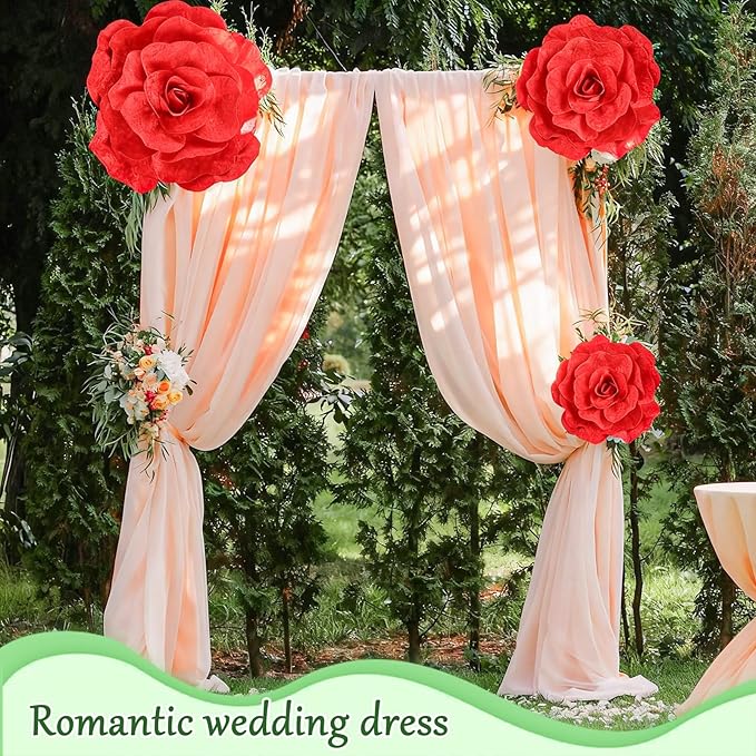 Norme 3 Pcs Valentine Giant Artificial Flowers Decoration 16, 20, 24 Inch Large Rose Petals Giant Flowers Large Red Rose for Wedding, Home Decor, Anniversary Birthday Valentine's Day