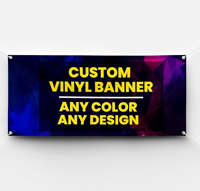 Personalized Custom Vinyl Banner Printing Indoor or Outdoor use Printed Business Event Birthday Party Large Custom Vinyl banner for Party Decoration Factory of Stickers (10'x12')