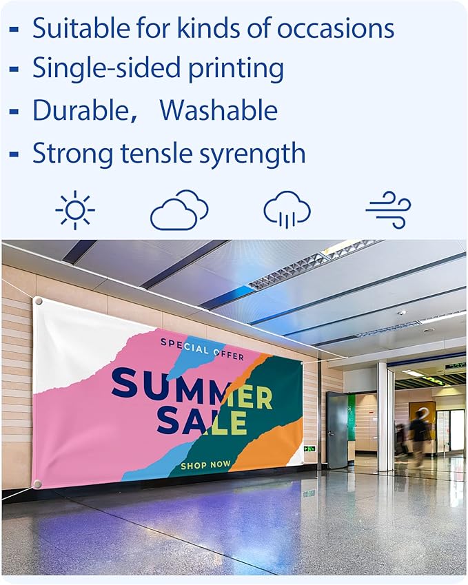 Custom Vinyl Banners and Signs Customize Outdoor, Personalized Banner with Logo Text for Party Birthday, Customized Banner Decoration for Business Graduation Wedding Event 4'x5'