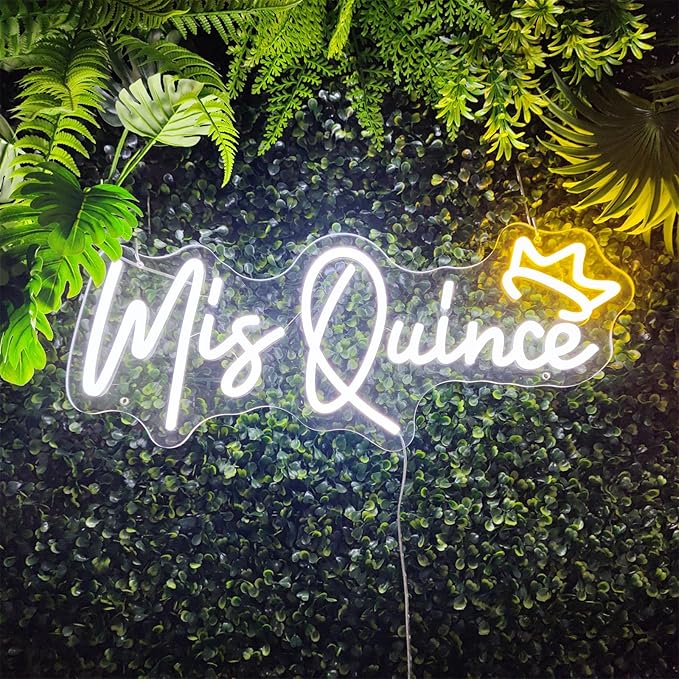 Mis Quince Neon Sign for Wall Decor,Happy Birthday Neon Signs for Bedroom Wall with Dimmable Switch for Any Age Children's Room, Bar, Party, Christmas, Wedding Decoration,54cm