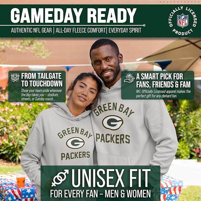 Team Fan Apparel NFL Adult Gameday Hooded Sweatshirt - Poly Fleece Cotton Blend - Stay Warm and Represent Your Team in Style