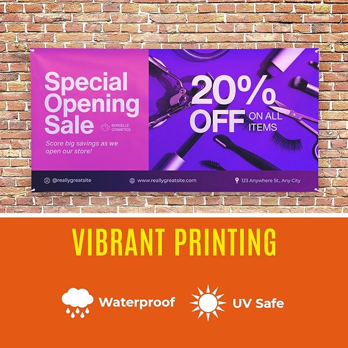 Personalized Passion Vinyl Banner 1' x 6' - Customized Banner for Business, Graduation, Birthday Parties, Indoor Outdoor Use - Full Color 13oz Vinyl Custom Signs with HD Printed Text, Photos and More