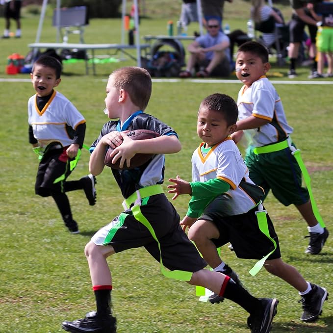 Peryiter 2/12/24/36 Player Flag Football Belt, Adjustable Football Belts and Flags for Kids Youth Adult Sport Team Training