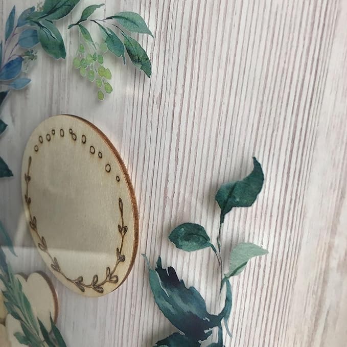 Y&K Homish Wedding Guest Book Alternative, Rustic Wedding Decorations for Reception, Favors for Guests 80 Hearts Green Wreath (Antique White)