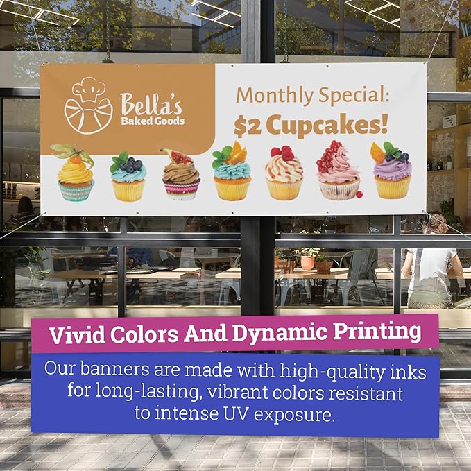Personalized Vinyl Banner – Vinyl Printed Customizable Banner for Indoor and Outdoor Use (8'x8')