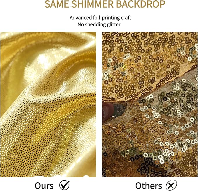 Besutolife 30×10 FT Gold Sequin Backdrop Curtains, Wrinkle-Free Heavy Party Backdrop Drapes No-shed Glitter Background for Wedding Birthday Graduation Bridal Baby Shower Christmas Photography Stage