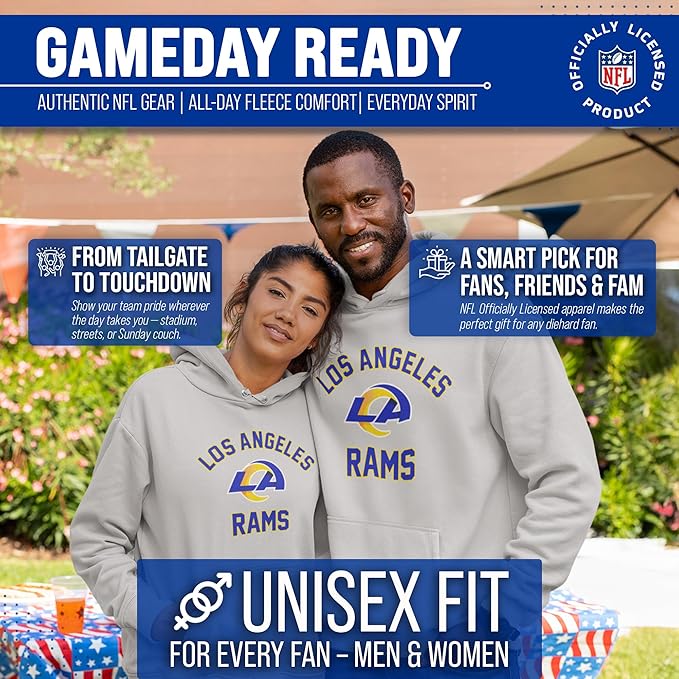 Team Fan Apparel NFL Adult Gameday Hooded Sweatshirt - Poly Fleece Cotton Blend - Stay Warm and Represent Your Team in Style