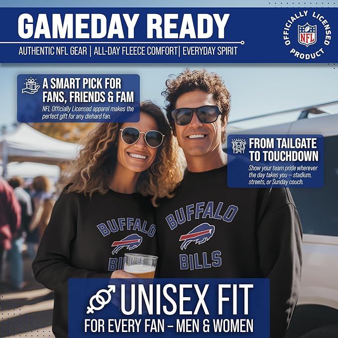 Team Fan Apparel NFL Adult Gameday Football Crewneck Sweatshirt - Cotton Blend - Stay warm, comfortable & stylish on game day