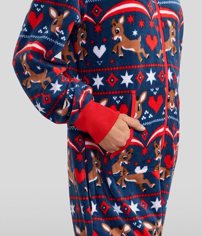 Tipsy Elves Christmas Onesies for Adults - Comfy Unisex Matching Holiday Jumpsuits with Convenient Pockets