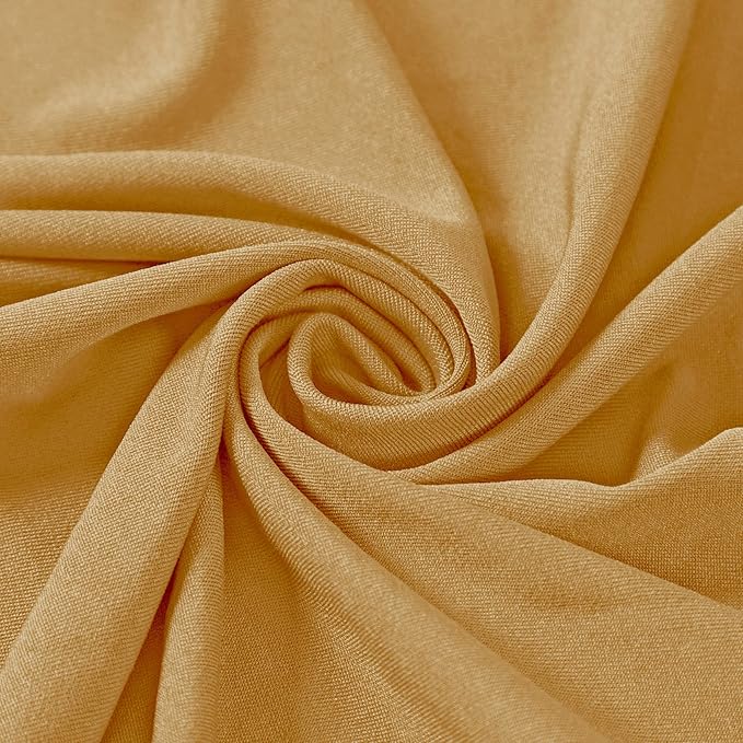 FORLIFE 4Pack Spandex Table Covers，Fitted Tablecloth for Rectangular Tables, Stretch Patio Table Covers, Universal Spandex Table Cover for Wedding, Banquet, Party (6ft, Gold)