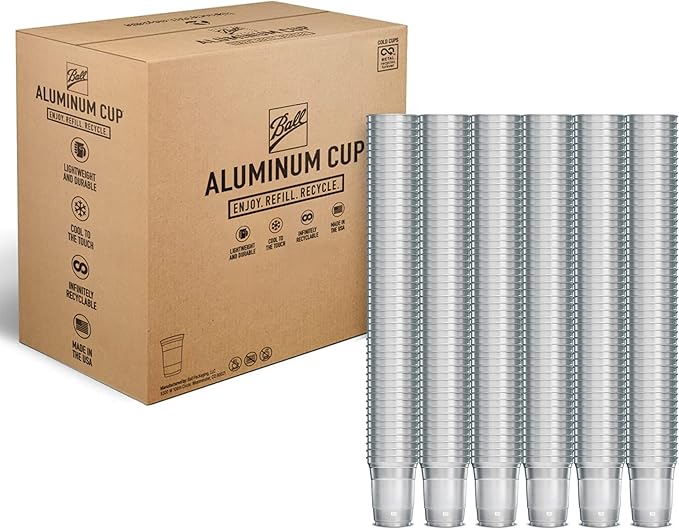 Top Cup by Ball – 24 Ounce, 450 Count, Reusable Aluminum Party Cups | Stealth Design | Cold-Holding, Recyclable, Made in USA