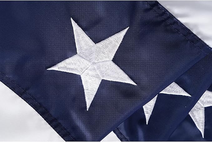 Homissor American Flag Bunting Outdoor 4x8 Ft US Pleated Fan Flag Embroidered Stars USA Pleated Buntings