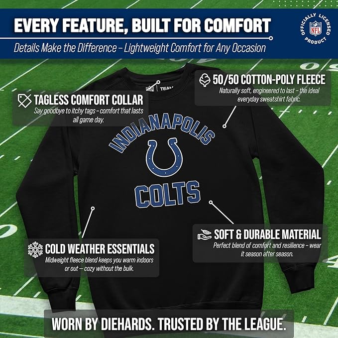 Team Fan Apparel NFL Adult Gameday Football Crewneck Sweatshirt - Cotton Blend - Stay warm, comfortable & stylish on game day