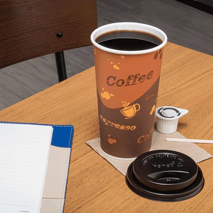 Karat 20 oz Paper Hot Coffee Cups [600 ct] Disposable, Leak-Resistant Double Poly-Lined Cups for Hot Beverages, 90mm (C-K520)
