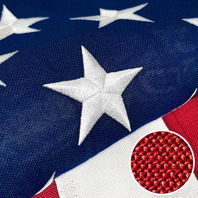 Premium American Flag 6x10 Ft TearProof Series for Outside, Heavy Duty Outdoor，Longest Lasting, Super Tough Fade Resistant Spun Polyester, High Wind US Outdoor Flags Embroidered Stars, Sewn Stripes, Brass Grommets