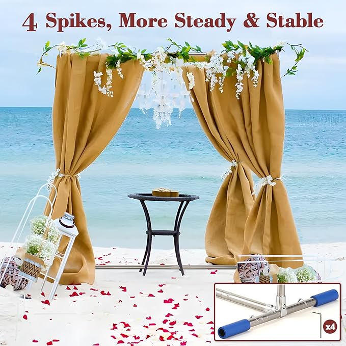Wedding Arch Backdrop Stand, Heavy Duty 7FT Tall, 4FT Wide Square Rectangular Wedding Arch Frame for Parties Ceremony Birthday Baby Shower Anniversary Stainless Steel Balloon Arch Stand