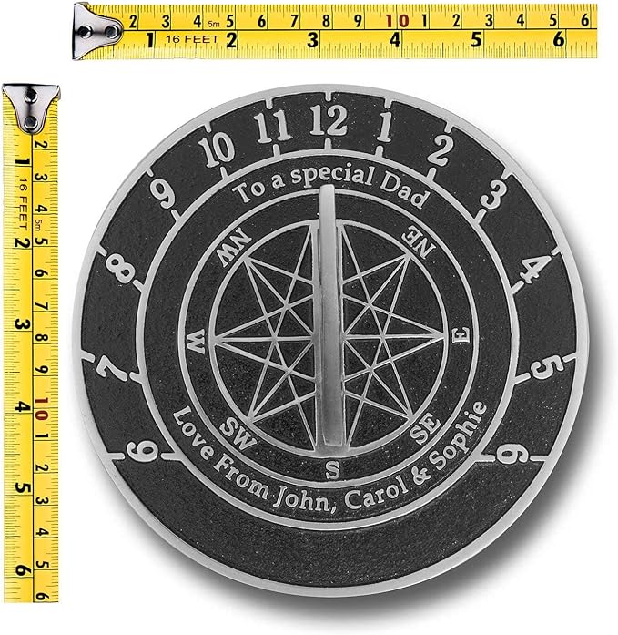 The Metal Foundry Personalized Aluminum Sundial Gift. This Unique Gift Idea for Him Or Her is Cast with Your Message and Will Make The Perfect Present for Birthday, Anniversary Or Christmas
