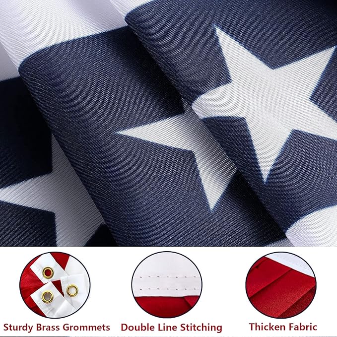 3 x 6 Ft American Flags Bunting, 4 Pack Bunting Flags Outdoor, Fourth Of July Decorations Pleated Fan Flag, Patriotic Bunting For Outside