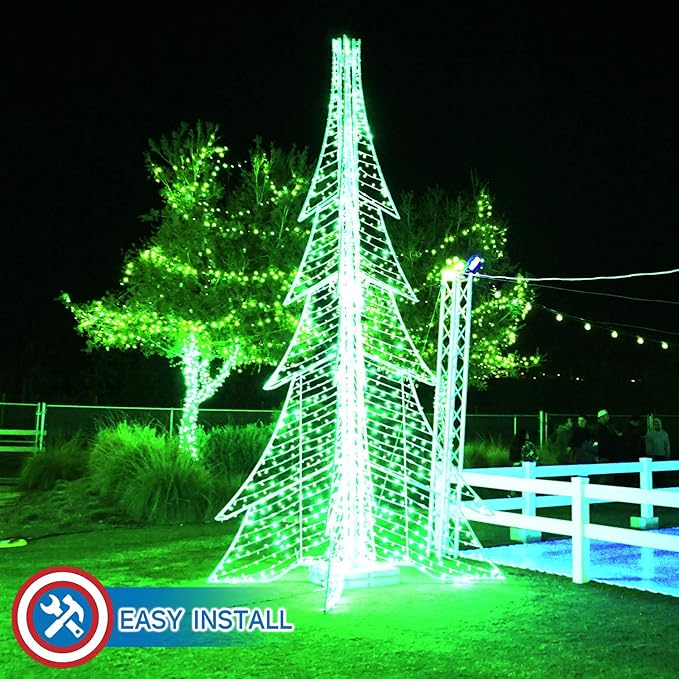 Russell Decor LED Rope Lights Festival Holiday Party Seasonal Christmas Decoration 30ft - 200ft Customized Available (Green, 40)