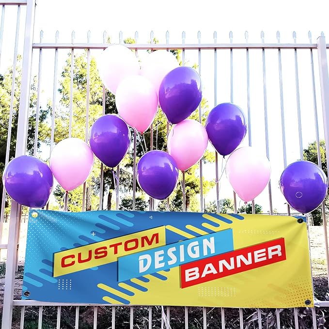 Custom Vinyl Banners and Signs 2'x9', Indoor or Outdoor Large Personalized Backdrop for Parties, Business, Birthday, Back to School & Event Decoration