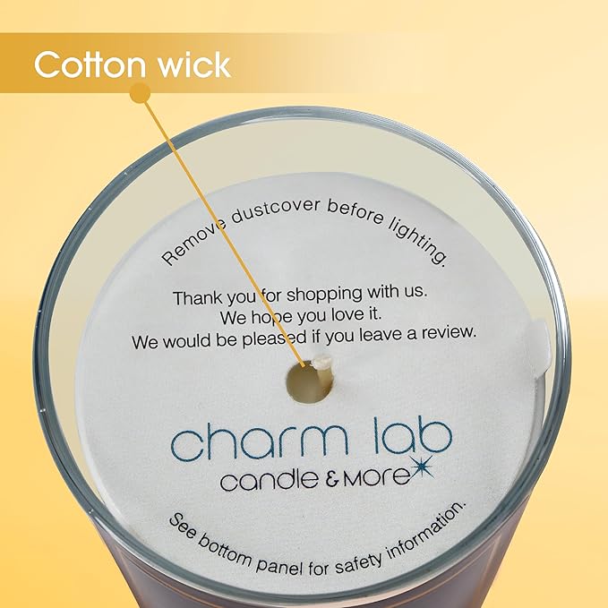 CharmLab Candle – Good Luck Scented Candle, 12 oz Glass Jar with Wooden Lid, Wood & Spice Sandal Bio Wax, Up to 40 Hours Burn, Luxury Gift Box, Elegant Home Decor Candle