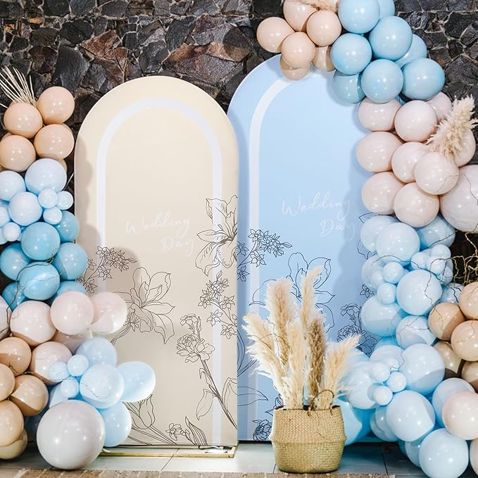 3-Piece Arch Cover Bundle – 7.2FT, 6.6FT & 6FT Stretch Spandex Backdrop Set – Wedding, Birthday & Photo Booth Arch Covers for Every Event