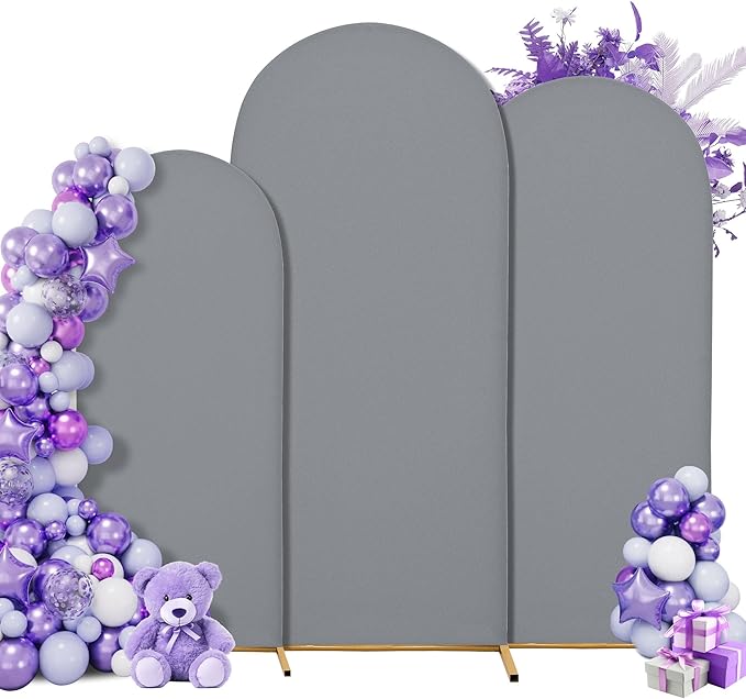 Title: SUKAIKEQA Small Arch Cover Trio – 6FT, 5FT & 4FT Stretch Backdrop Set for Intimate Events, Baby Showers & Photo Nooks – Mini Arch Decor Bundle