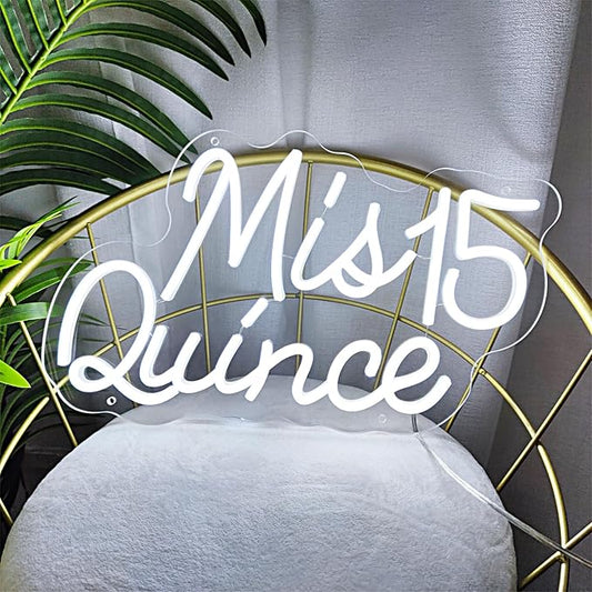 Mis Quince Neon Sign for Wall Decor,Happy Birthday Neon Signs for Bedroom Wall with Dimmable Switch for Any Age Children's Room, Bar, Party, Christmas, Wedding Decoration,SIGNVIA,40 * 25cm