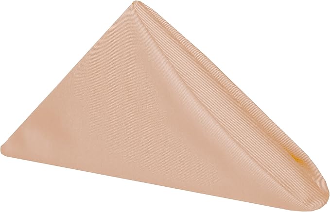 Ultimate Textile Poly-Cotton Twill Peach Cloth Napkins - 17" x 17" (Set of 12) Washable Lunch Napkins for Weddings Restaurants Parties