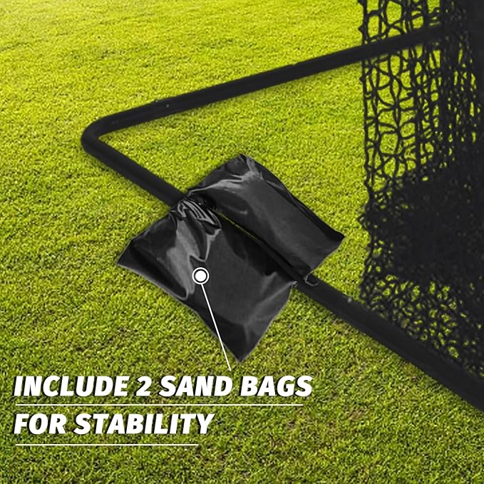 Football Kicking Cage Net - Heavy Duty Portable Training Net with Steel Frame for Backyard Indoor Outdoor Field Goal Training & Punting Passing Kicking Practice - Kids & Adults Use