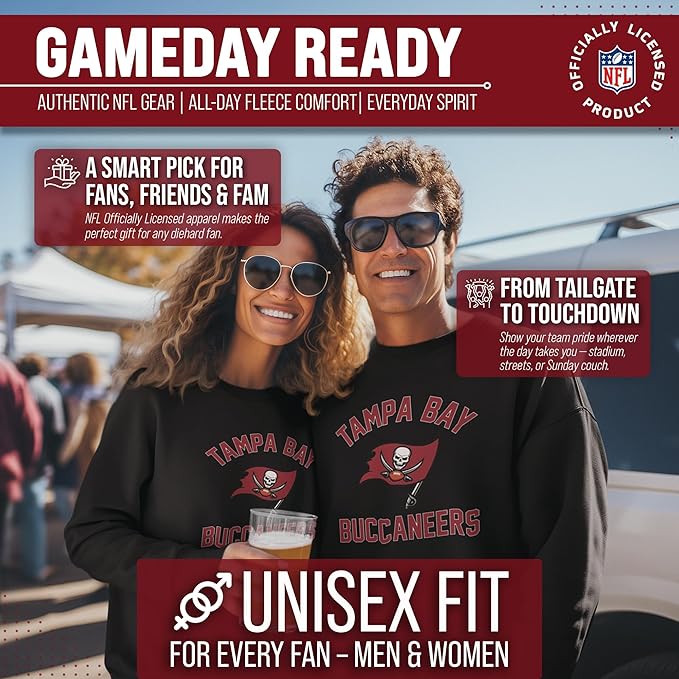 Team Fan Apparel NFL Adult Gameday Football Crewneck Sweatshirt - Cotton Blend - Stay warm, comfortable & stylish on game day