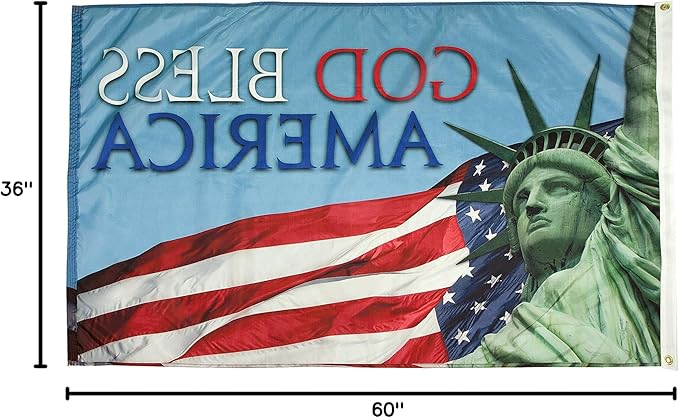 FlagSource God Bless America Nylon Decorative Flag, Made in The USA, 3x5'
