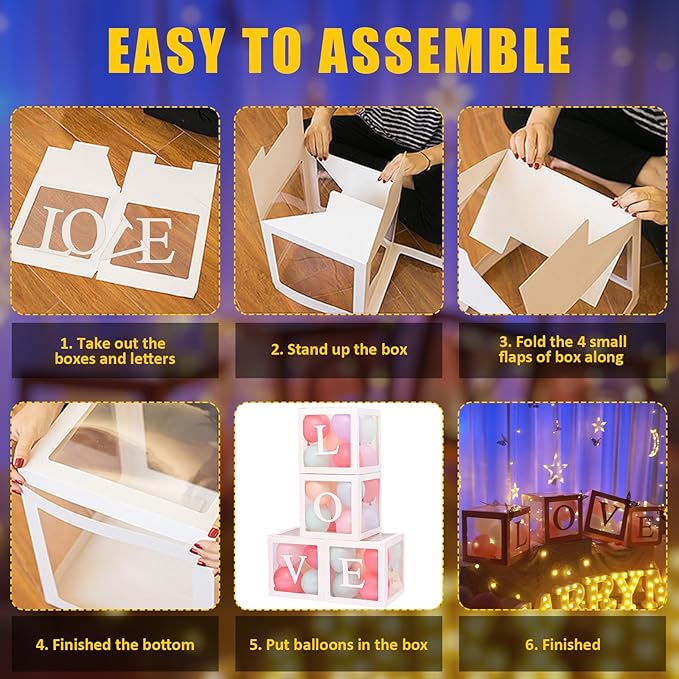 6147pcs Marry Me LED Marquee Light Up Letters Sign Proposal Decorations with 24 LED Heart Shape Light Love Balloon Box for Wedding Valentine Anniversary Party Banquet Props