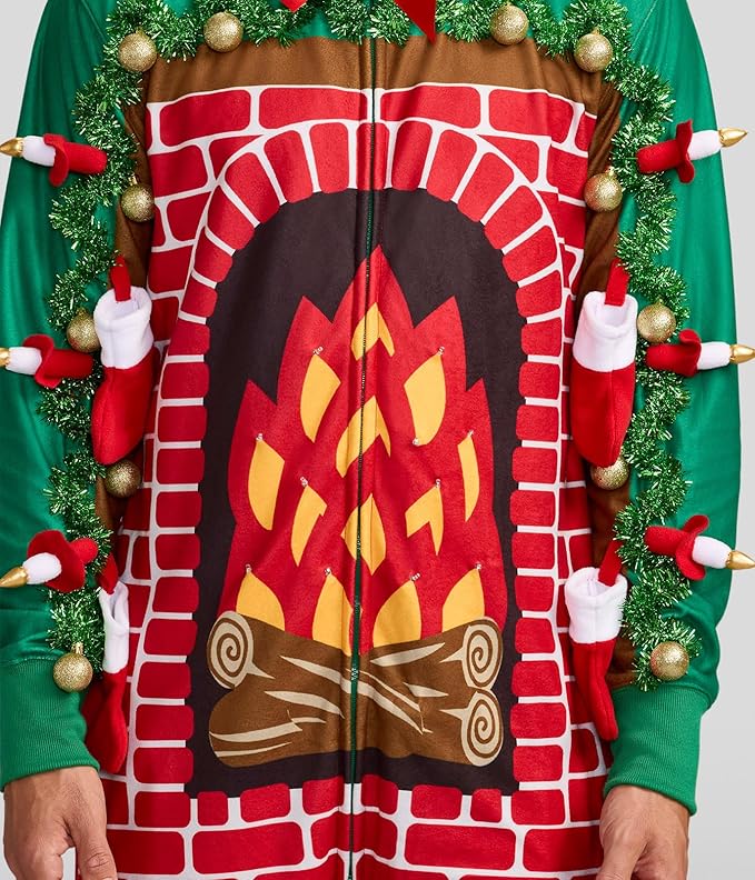 Tipsy Elves Christmas Onesies for Adults - Comfy Unisex Matching Holiday Jumpsuits with Convenient Pockets