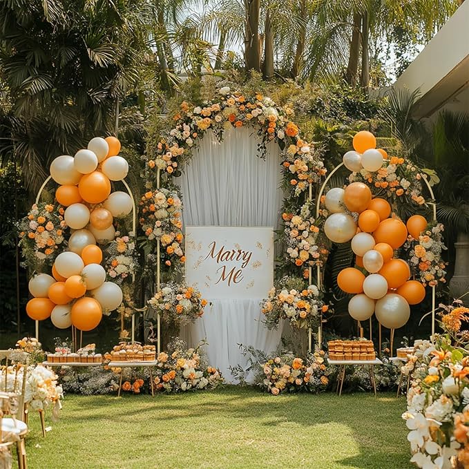 Babenest Gold Arch Backdrop Stand Set of 3, 6FT/6.6FT/7.2FT Metal Arch Weeding Stand, Balloon Arch Frame for Ceremony Birthday Party Bridal Baby Shower Banquet Decoration (6.6FT 7.2FT 8FT)