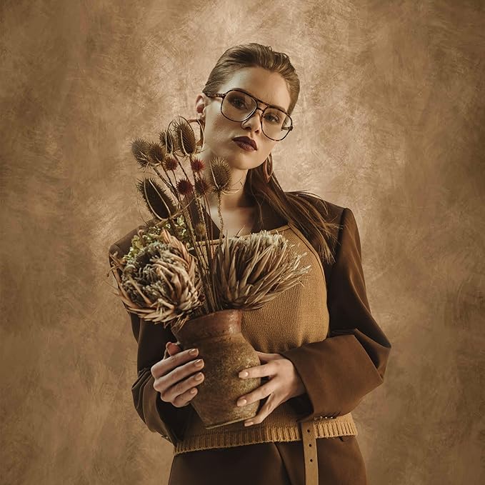 Abstract Professional Photography Backdrop for Portrait Photo Props Booth Background Photoshoot Studio with Polyester Fabric Roller Pocket on Top(6x8ft, Dark Brown,No Stand)