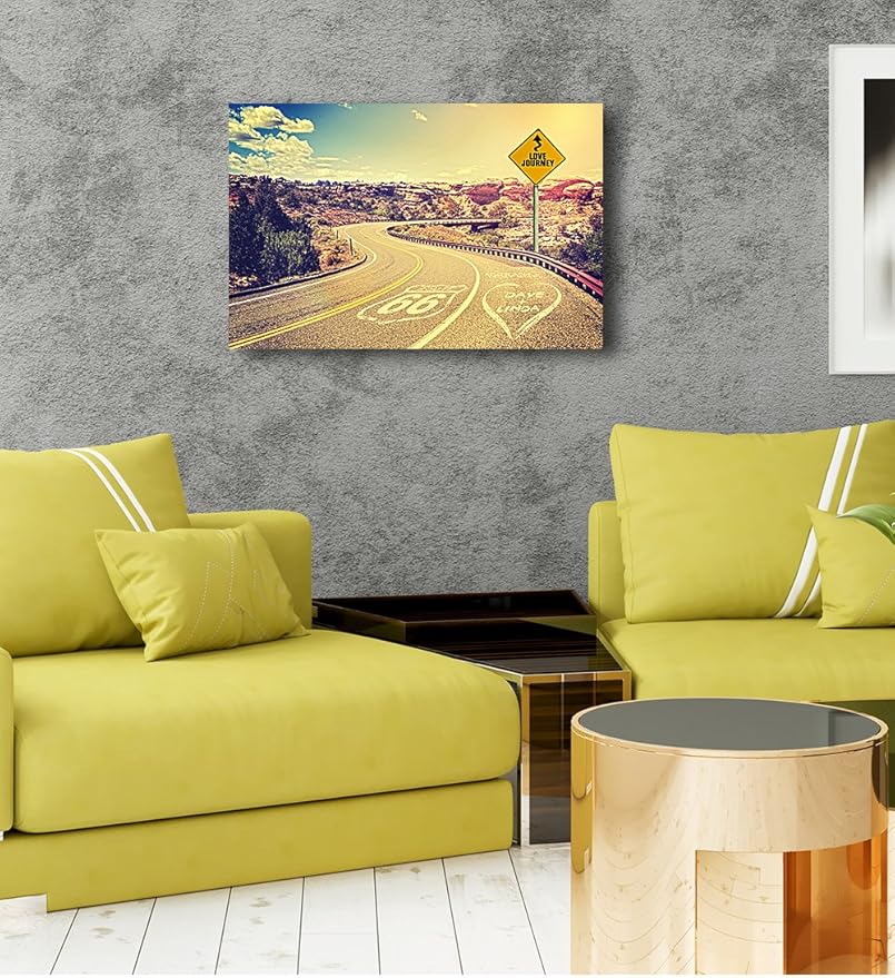 IPIC - Love Journey Personalized Canvas Print Artwork for Romantic Anniversary and Wedding gifts; 30x20