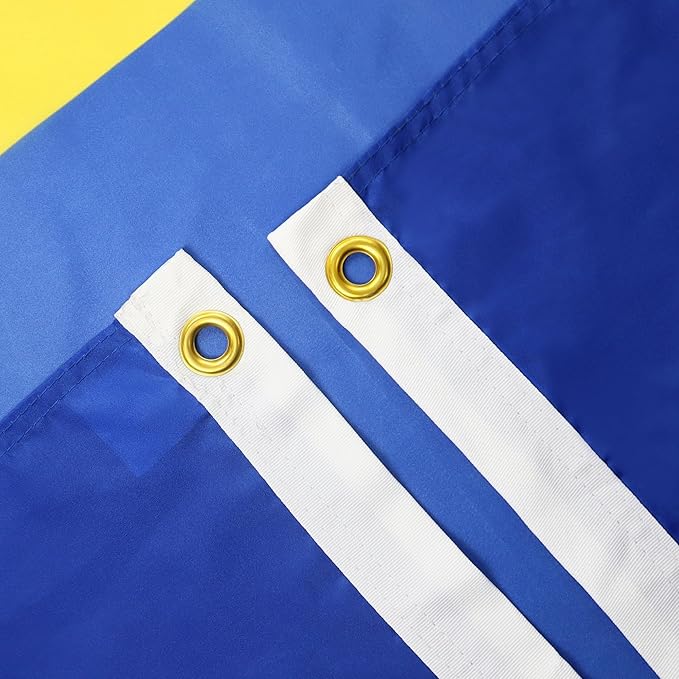 AZ FLAG Set of 10 Barbados Flags – 90 x 60 cm – 100% Polyester Barbados Flag with Integrated Metal Eyelets