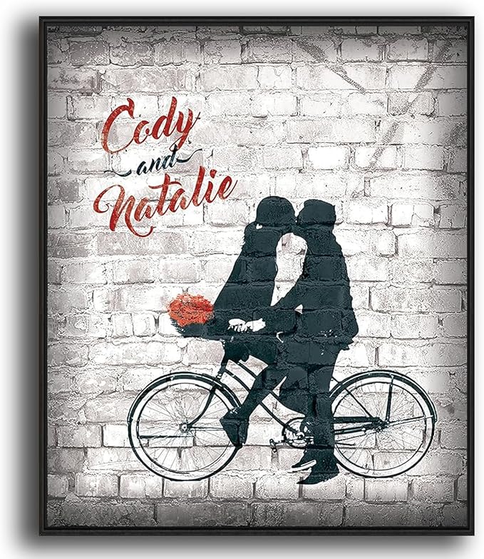 Personal-Prints BUILT FOR TWO | Personalized Romantic Canvas Art Gift with Your Names | Custom for Valentine’s Day or Wedding Anniversary (20"x24" Float Framed Canvas)