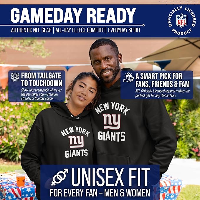 Team Fan Apparel NFL Adult Gameday Hooded Sweatshirt - Poly Fleece Cotton Blend - Stay Warm and Represent Your Team in Style