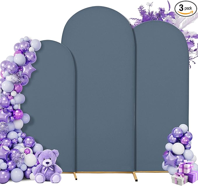 Title: SUKAIKEQA Small Arch Cover Trio – 6FT, 5FT & 4FT Stretch Backdrop Set for Intimate Events, Baby Showers & Photo Nooks – Mini Arch Decor Bundle