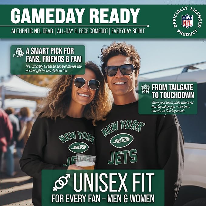 Team Fan Apparel NFL Adult Gameday Football Crewneck Sweatshirt - Cotton Blend - Stay warm, comfortable & stylish on game day