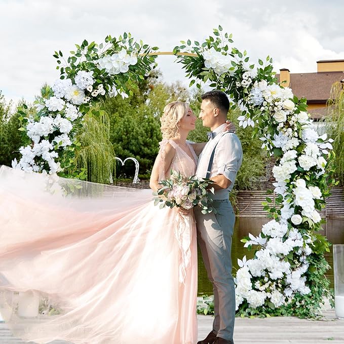 Chamvis Round Backdrop Stand, Arch Backdrop Stand Metal Balloon Arch Stand Wedding Arch Photo Background: for Wedding Baby Shower Birthday Party Supplies Decorations