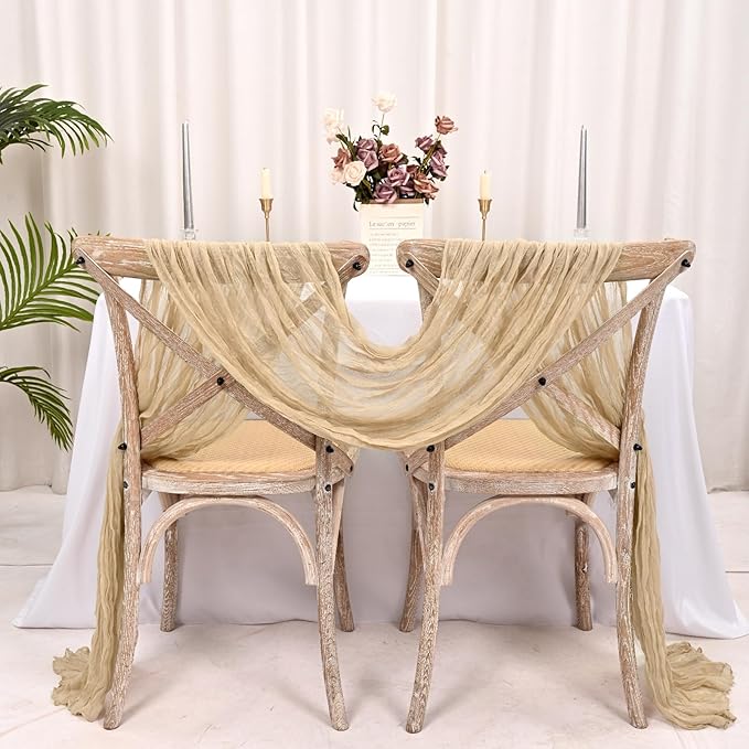 15 Pack Beige Cheesecloth Table Runner 17 x 108 Inch Fall Thanksgiving Boho Rustic Farmhouse Gauze Cheese Cloth Runner for Wedding Party Baby Shower Home Decor Holiday Decorations