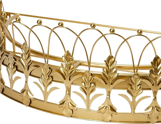 Creative Co-Op Decorative Metal Curtain or Canopy Crown, Gold Finish