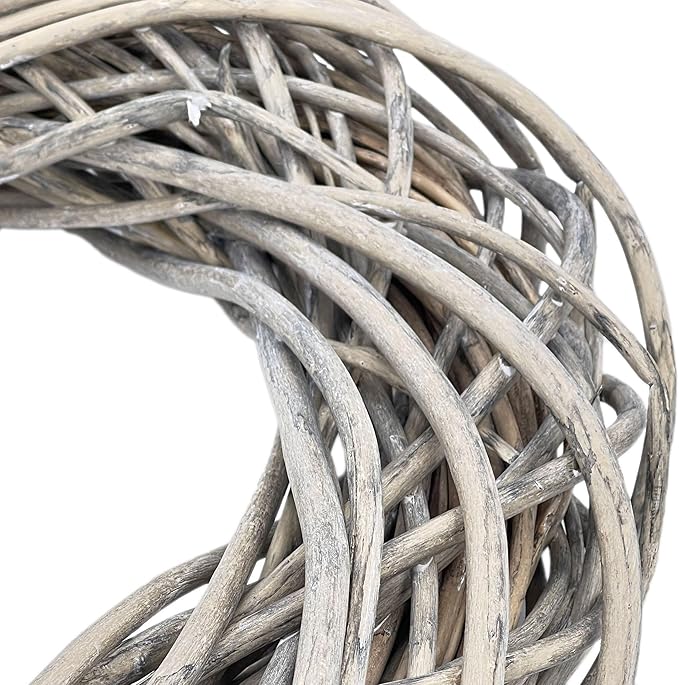 Galt International Natural Woven Weeping Willow Rattan Ring Wreath 21.7" Neutral Tone Home Decor Christmas Fall Harvest Thansgiving Wreath for Front Door