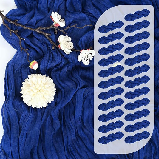 25 Pack Royal Blue Cheesecloth Table Runner 17 x 108 Inch Fall Thanksgiving Boho Rustic Farmhouse Gauze Cheese Cloth Runner for Wedding Party Baby Shower Home Decor Holiday Decorations