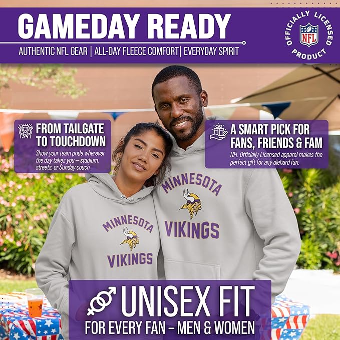 Team Fan Apparel NFL Adult Gameday Hooded Sweatshirt - Poly Fleece Cotton Blend - Stay Warm and Represent Your Team in Style